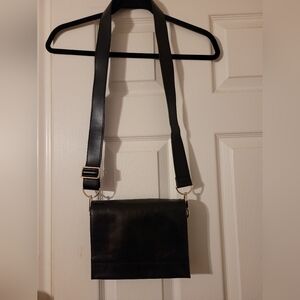 SFW Black Leather crossbody Bag